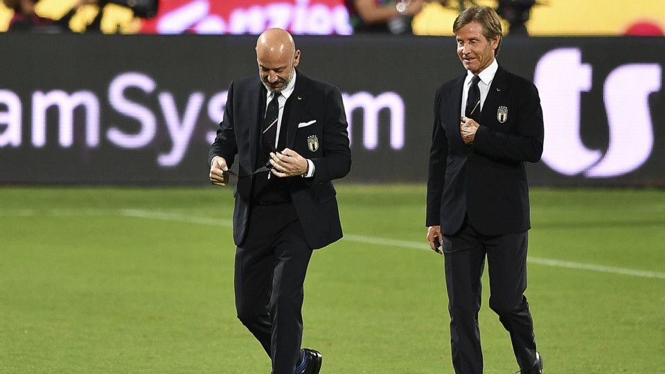 FIRENZE, STADIO FRANCHI, QUAL. QATAR 22, ITALIA-BULGARIA, nella foto: GIANLUCA VIALLI, GABRIELE ORIALI