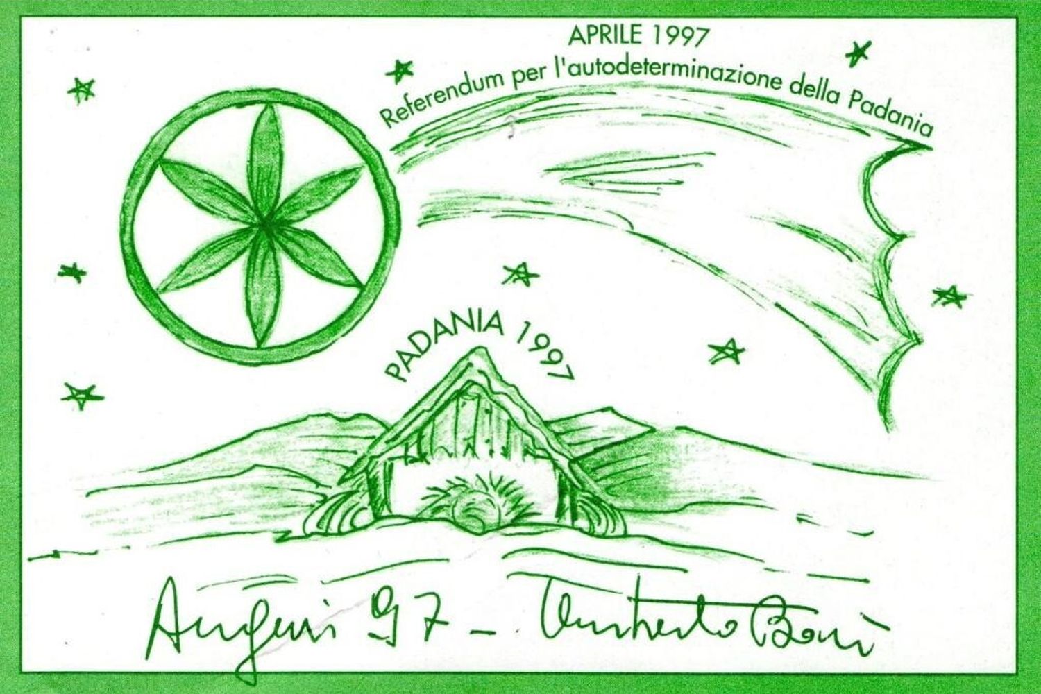 Il primo biglietto di auguri di Bossi&nbsp;