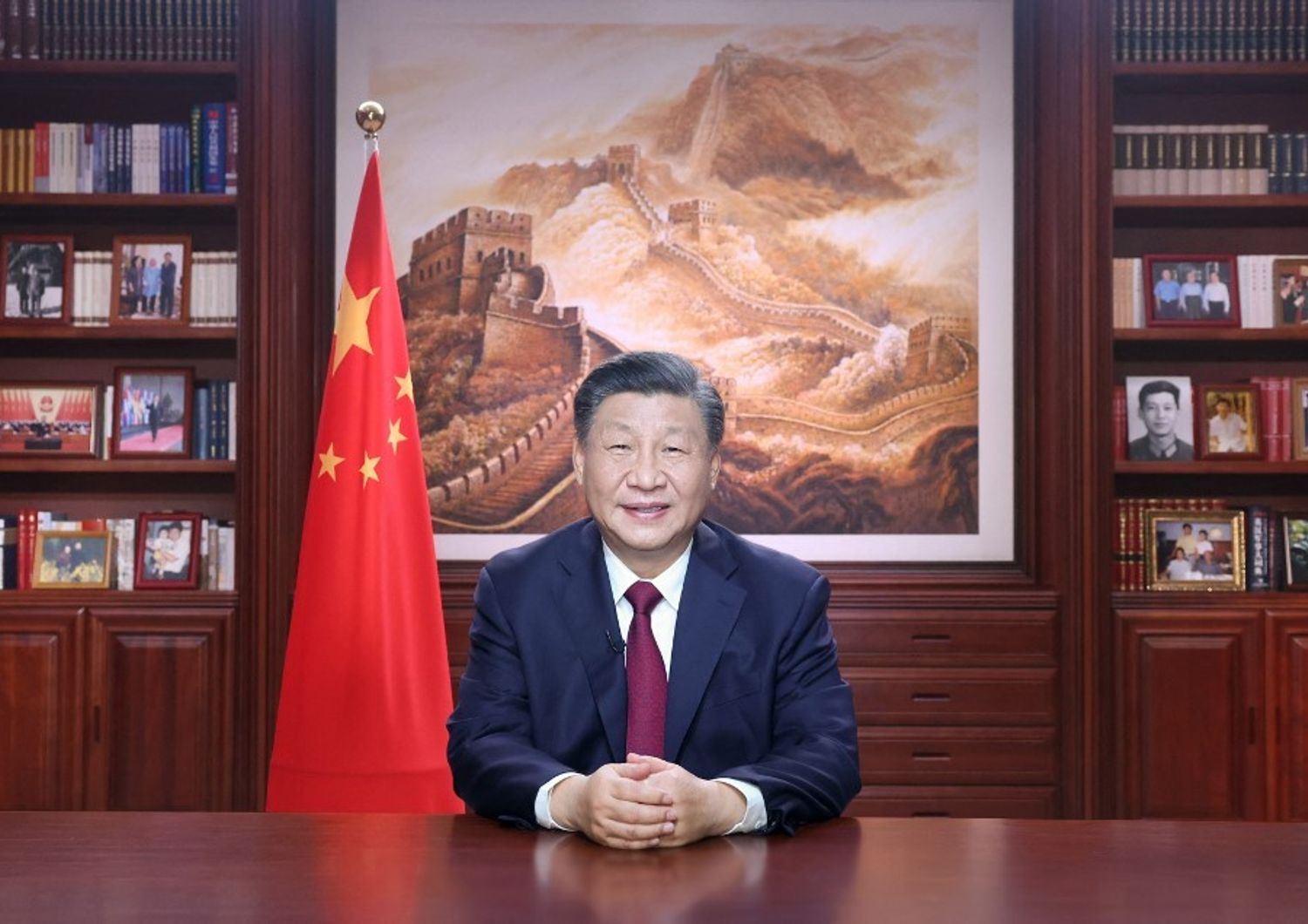 Il presidente cinese Xi Jinping durante il messaggio di fine anno alla nazione