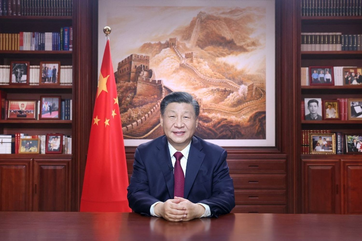 Il presidente cinese Xi Jinping durante il messaggio di fine anno alla nazione