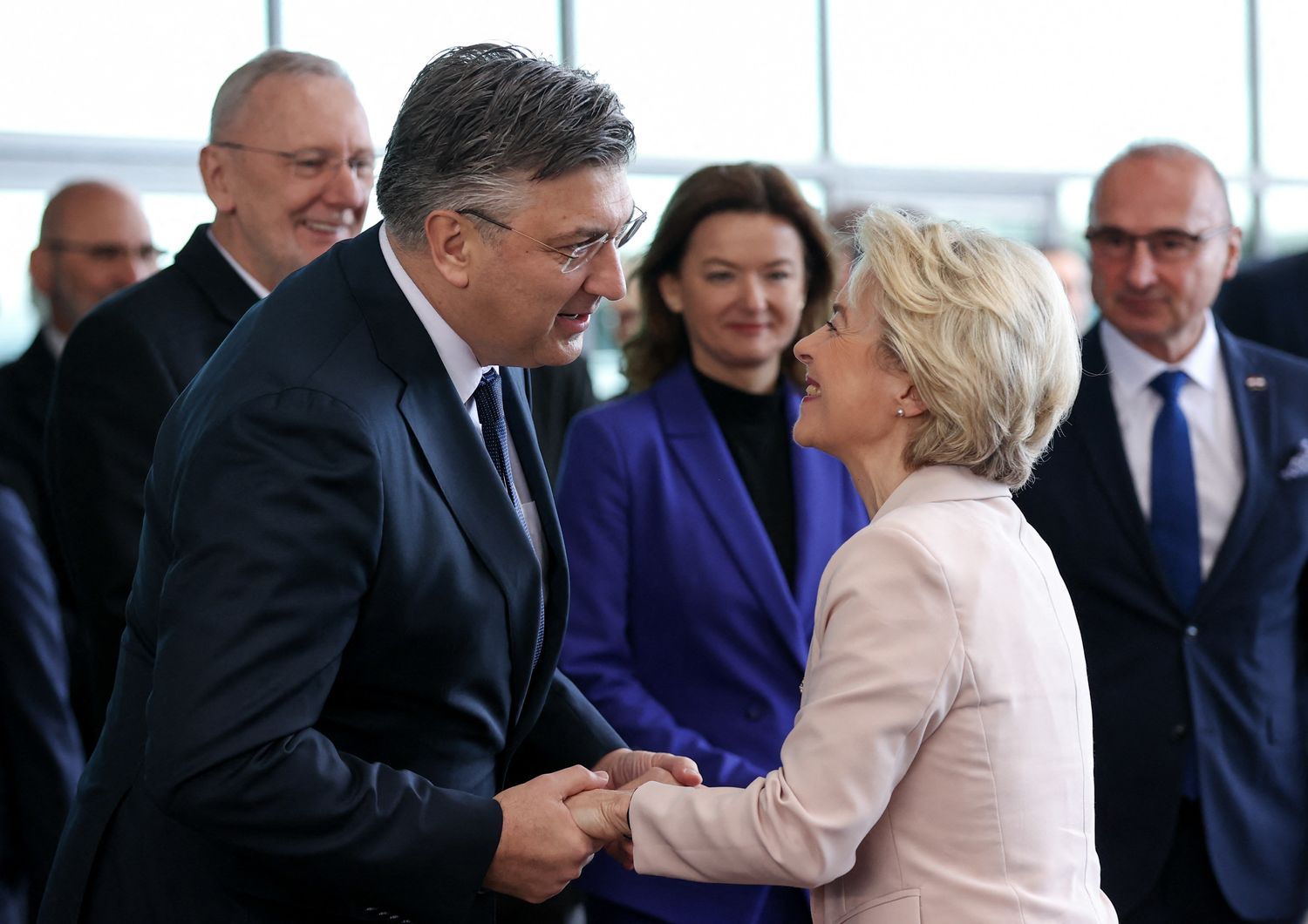 Il premier croato Andrej Plenkovic e la presidente della Commissione Ue Ursula von der Leyen