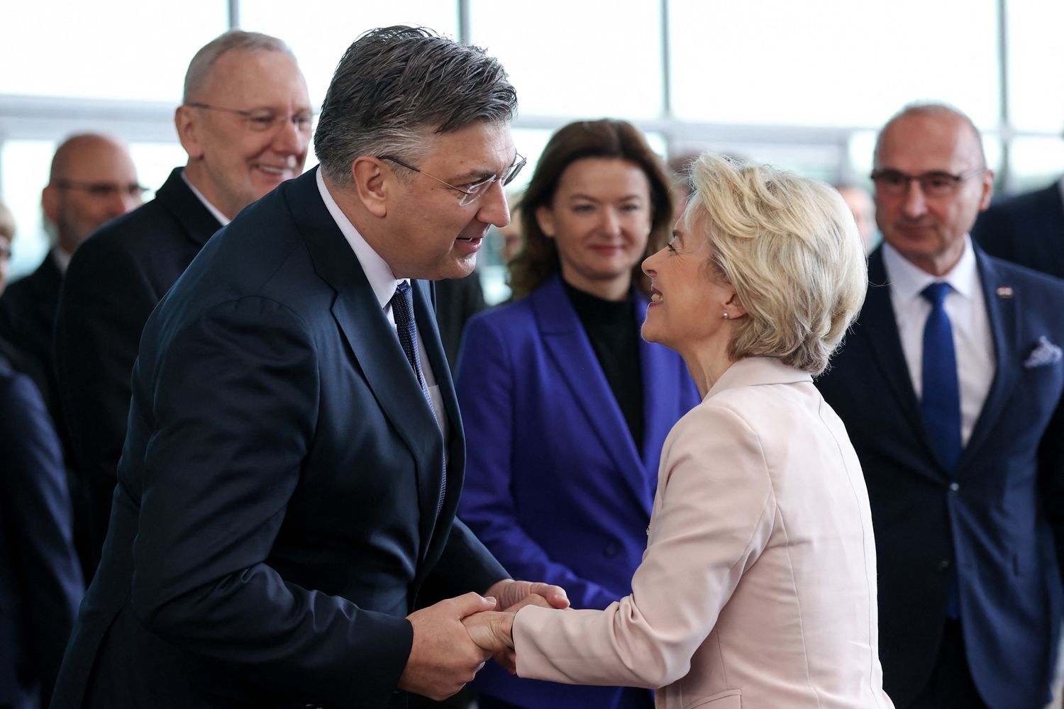 Il premier croato Andrej Plenkovic e la presidente della Commissione Ue Ursula von der Leyen