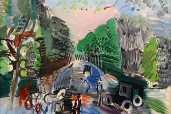 Paysage du midi au figuier de babrarie del 1920. Olio su tela di Raoul Dufy &nbsp;