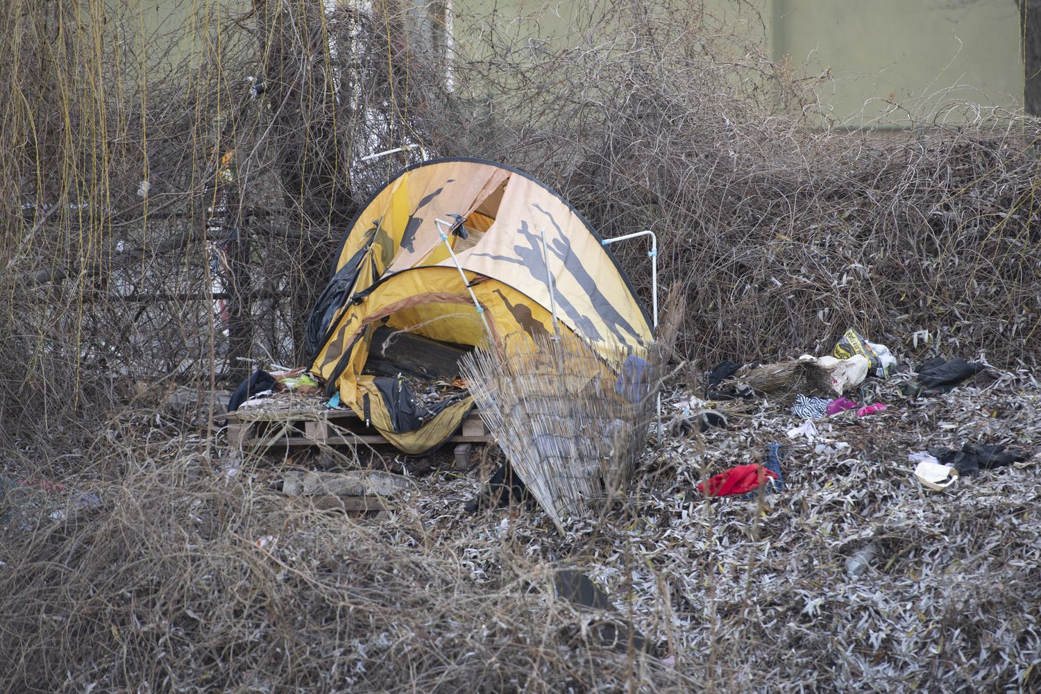Un accampamento di un senza fissa dimora&nbsp;