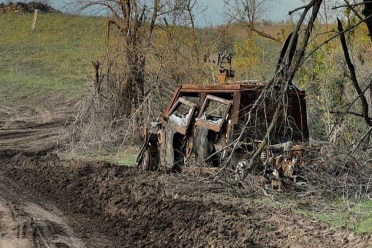 La foto del presunto Lince distrutto in Ucraina