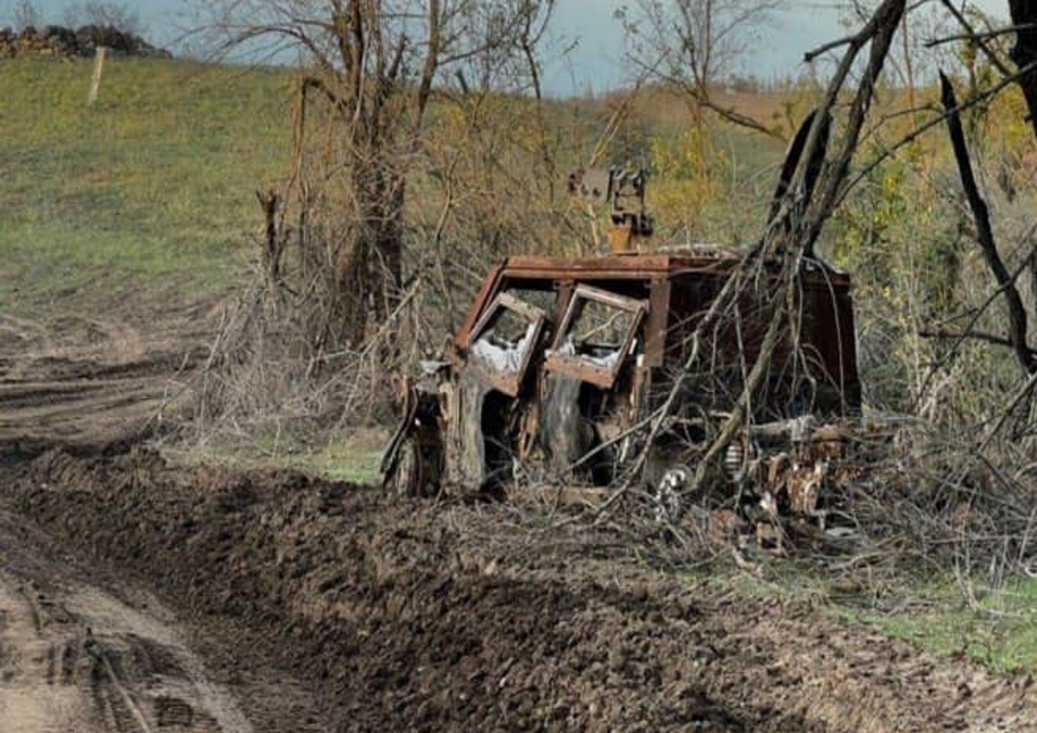 La foto del presunto Lince distrutto in Ucraina