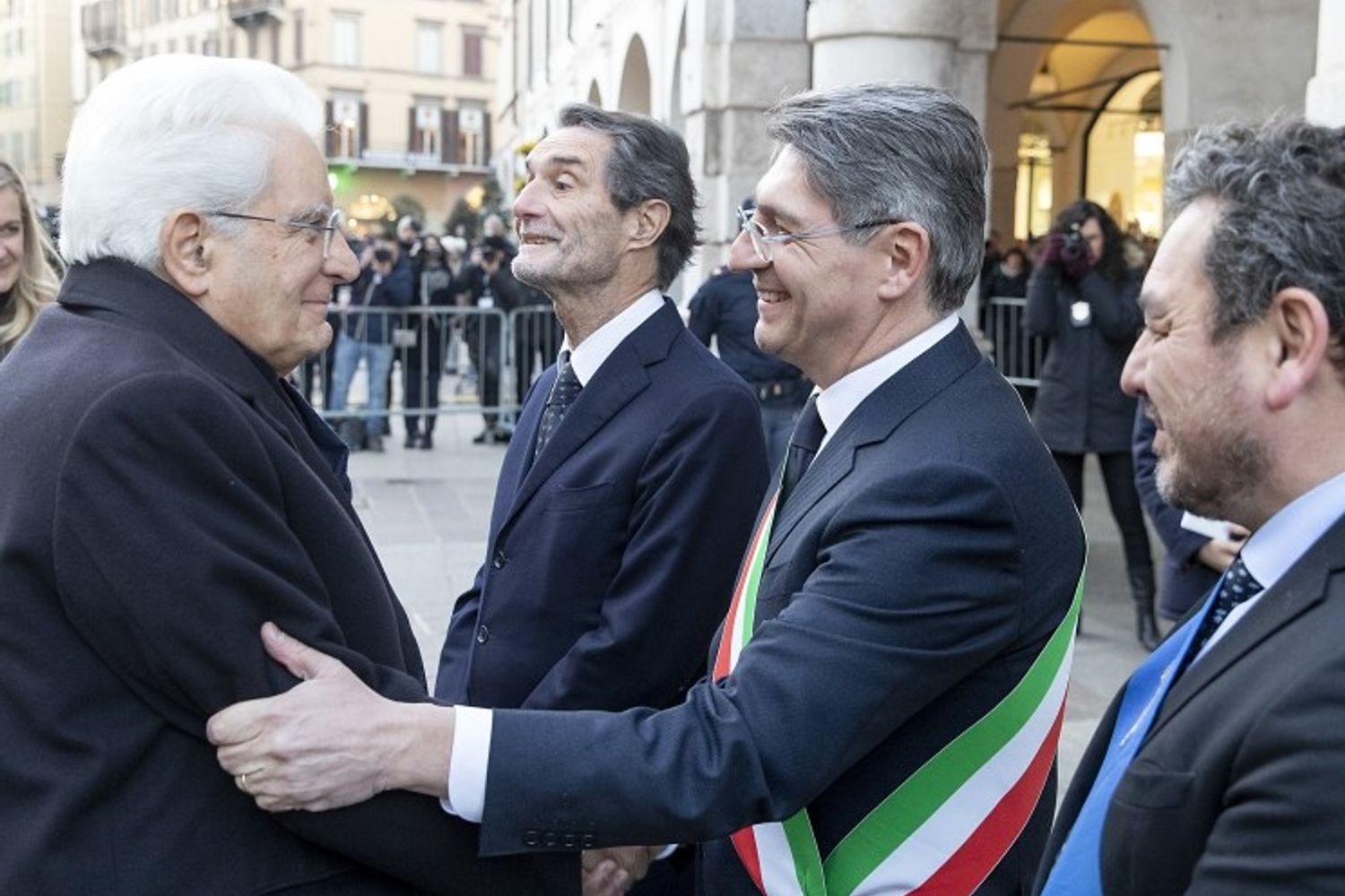 Sergio Mattarella giunge a Brescia