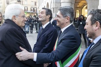 Sergio Mattarella giunge a Brescia