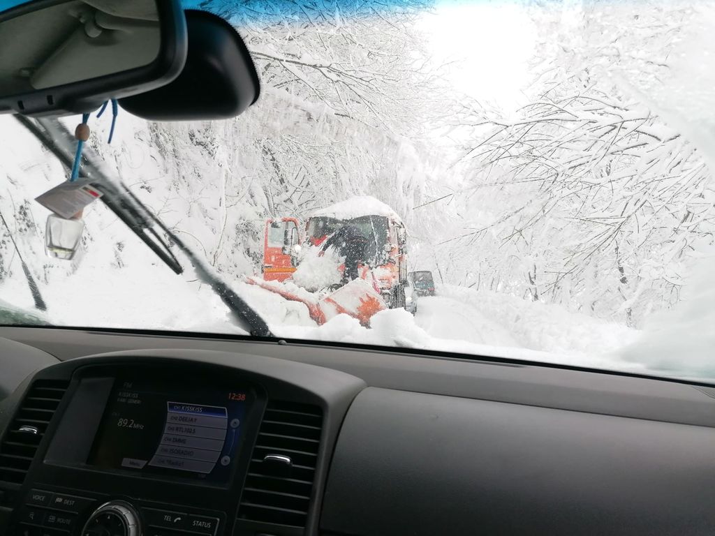 Spazzaneve in azione