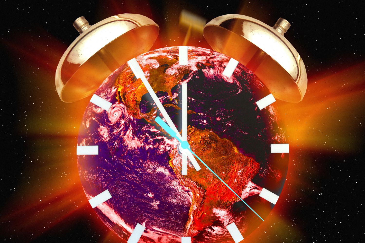 Un'immagine simbolica dell'Orologio dell'Apocalisse &nbsp;