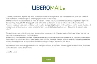 libero virgilio blocco servizio mail bug storage