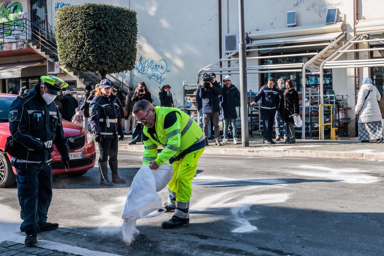Il luogo dell'incidente a Fonte Nuova