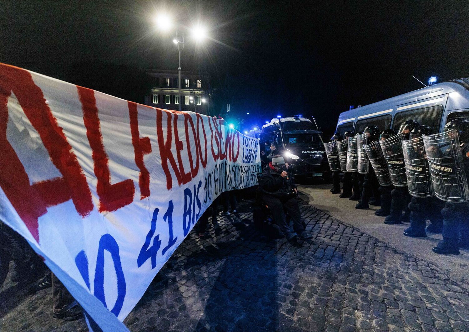 Manifestazione per Alfredo Cospito a Roma