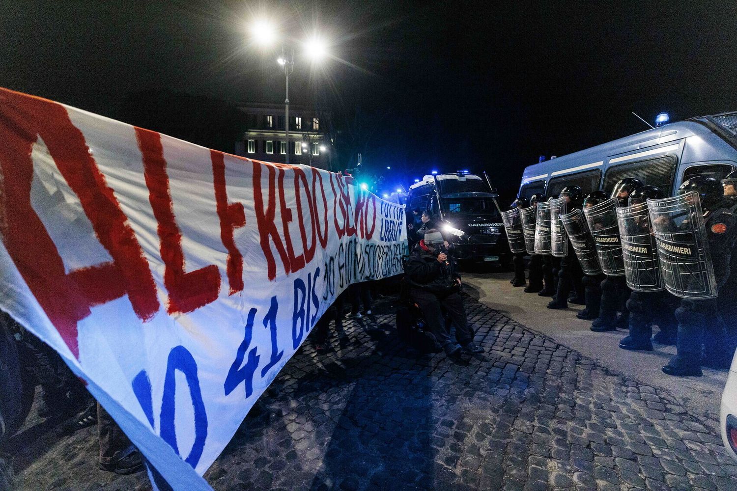 Manifestazione per Alfredo Cospito a Roma