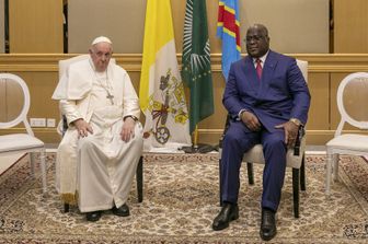 Papa Francesco con il presidente della Repubblica Democratica del Congo, Felix Tshisekedi&nbsp;