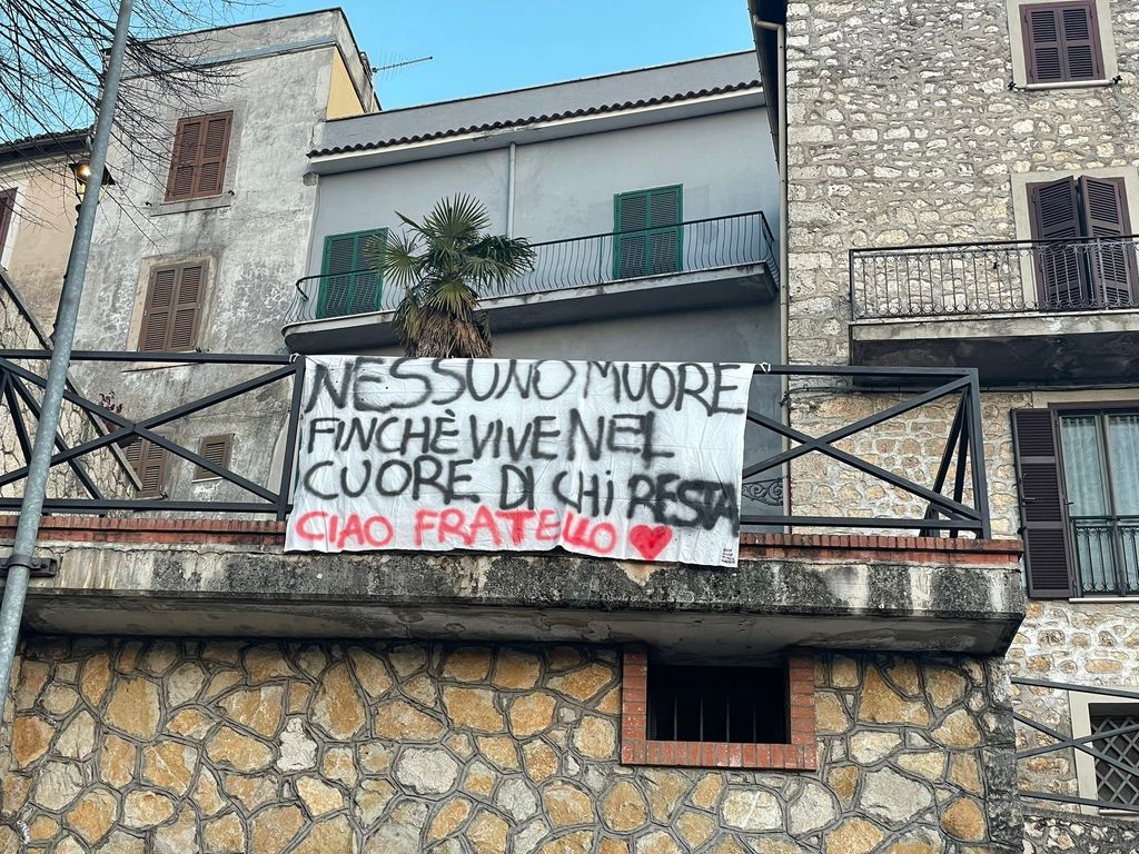Striscione ad Alatri per Thomas