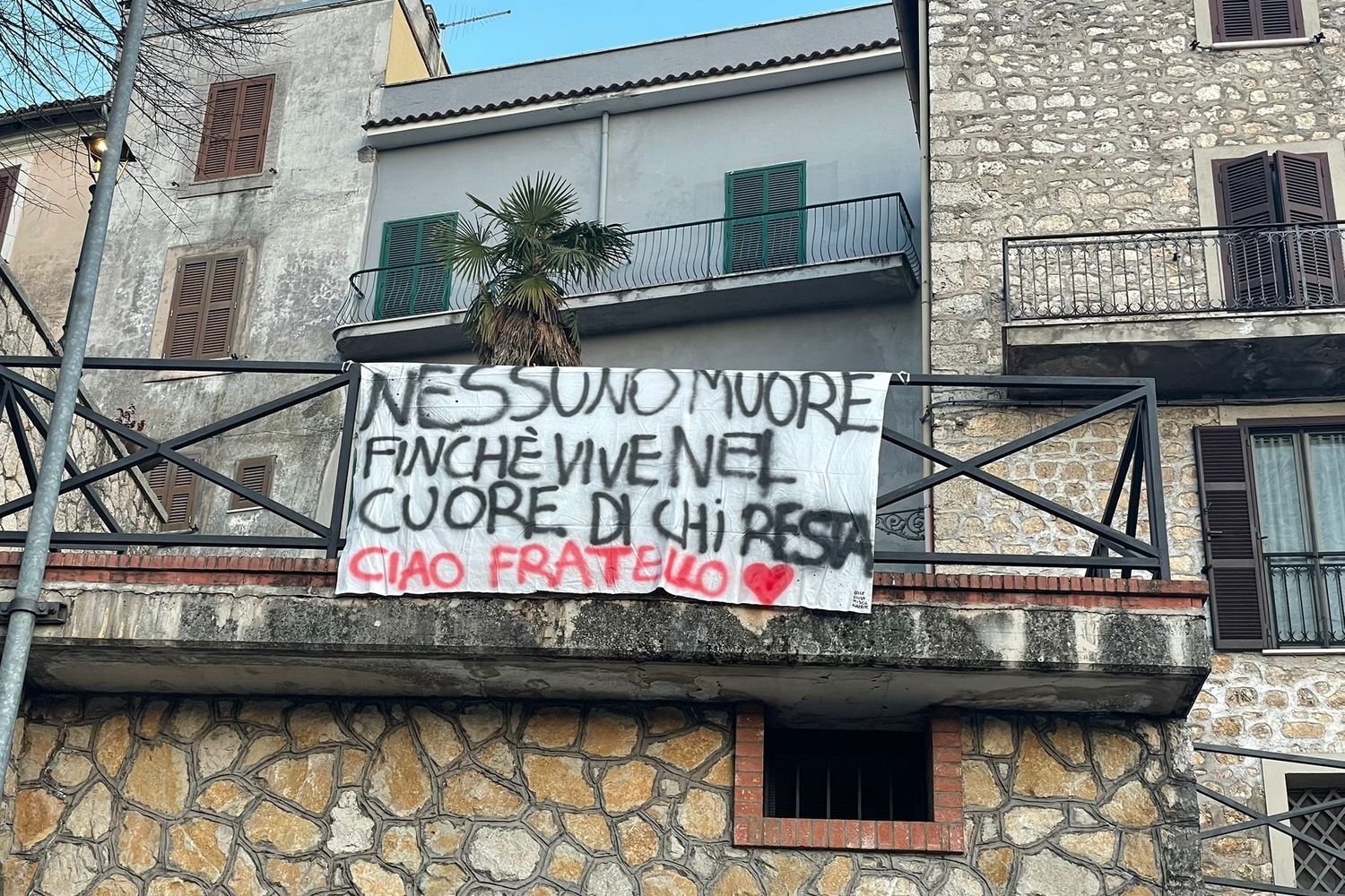 Striscione ad Alatri per Thomas