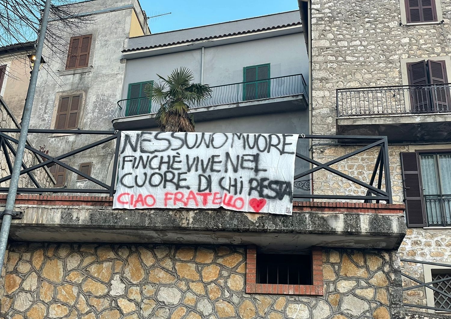 Striscione ad Alatri per Thomas