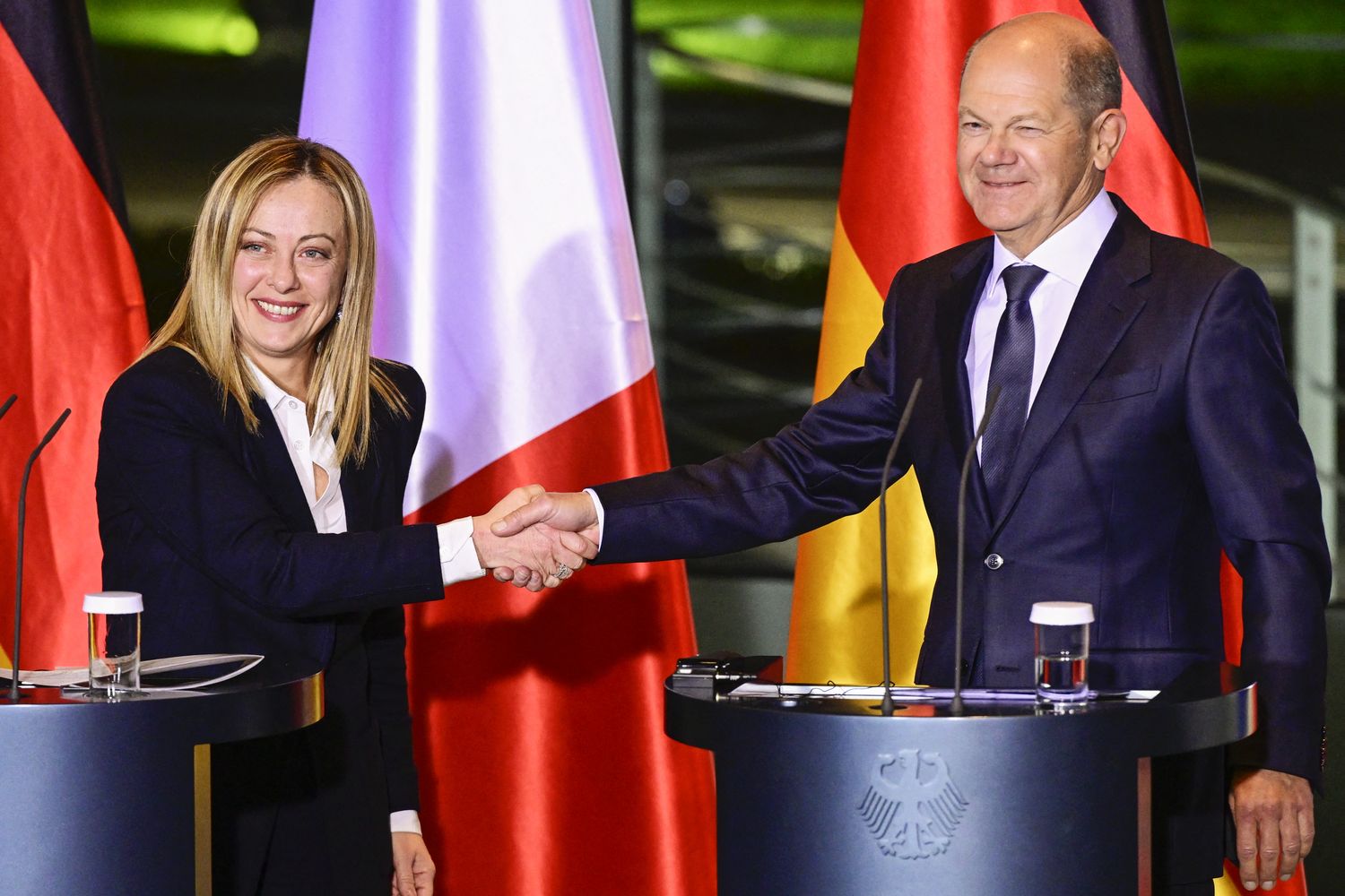 Giorgia Meloni e Olaf Scholz