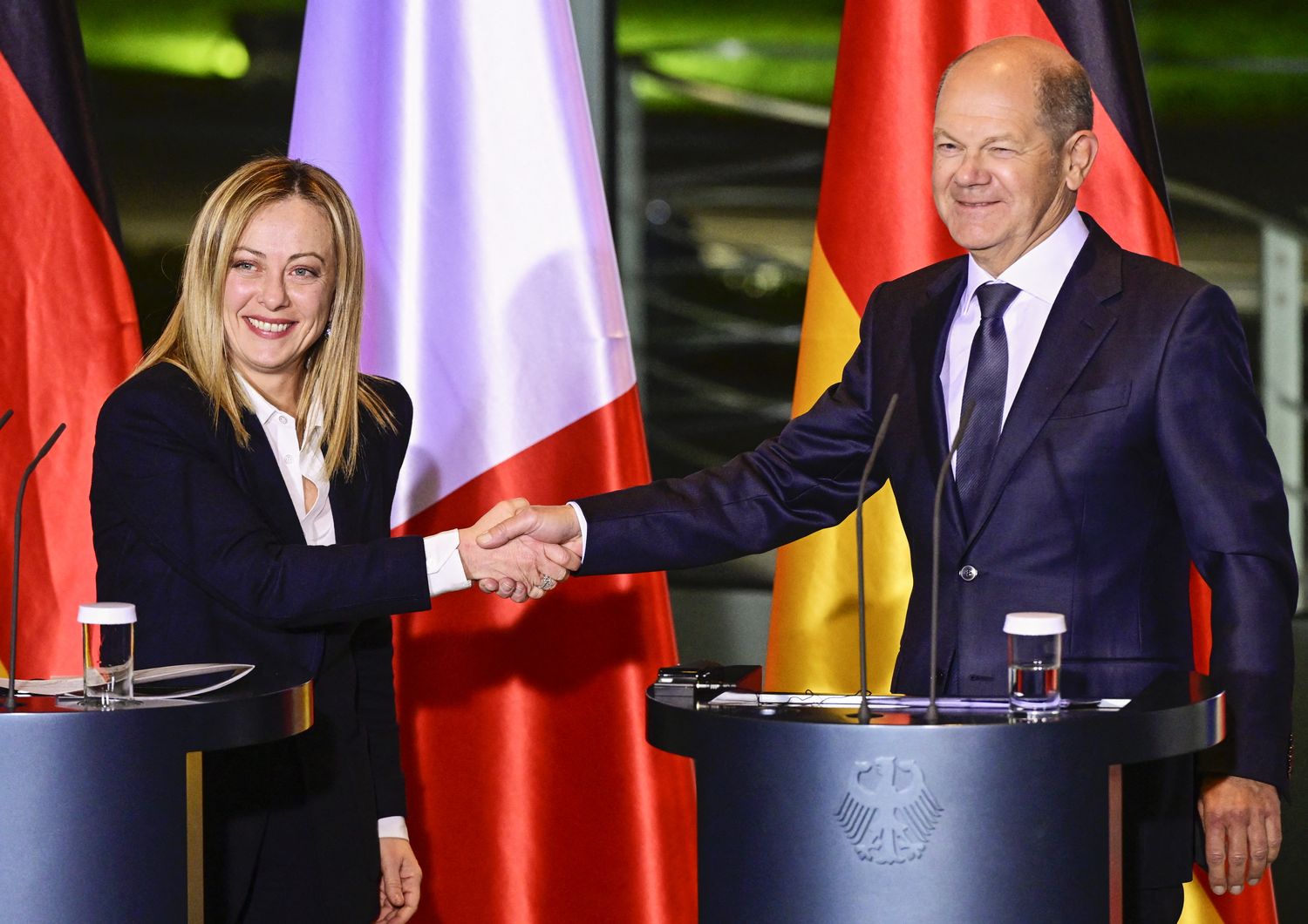 Giorgia Meloni e Olaf Scholz