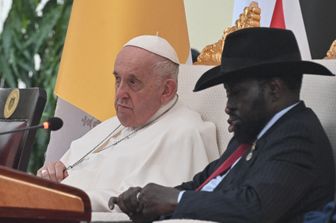 Papa Francesco con il presidente del Sud Sudan