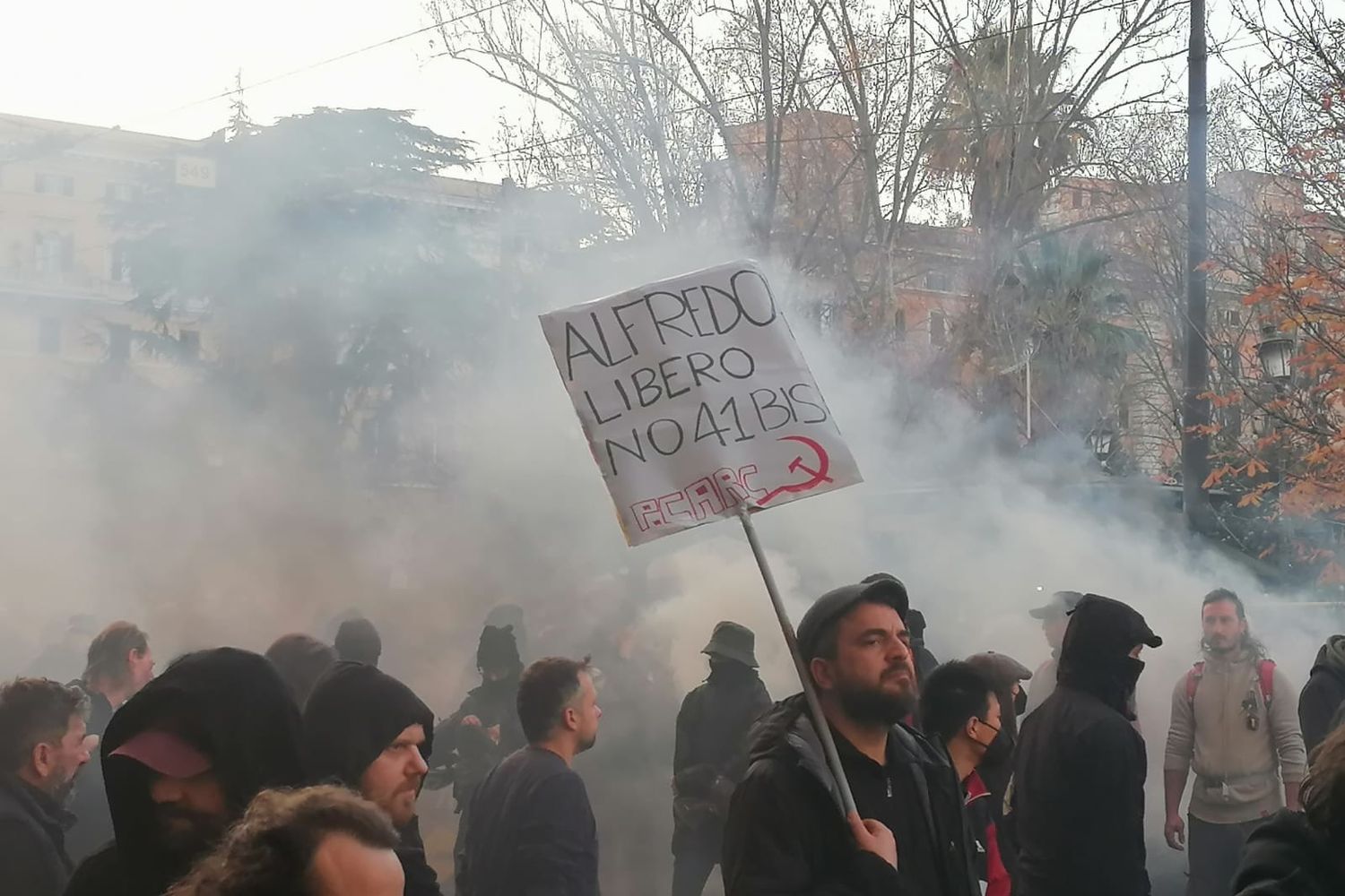La manifestazione degli anarchici a Roma