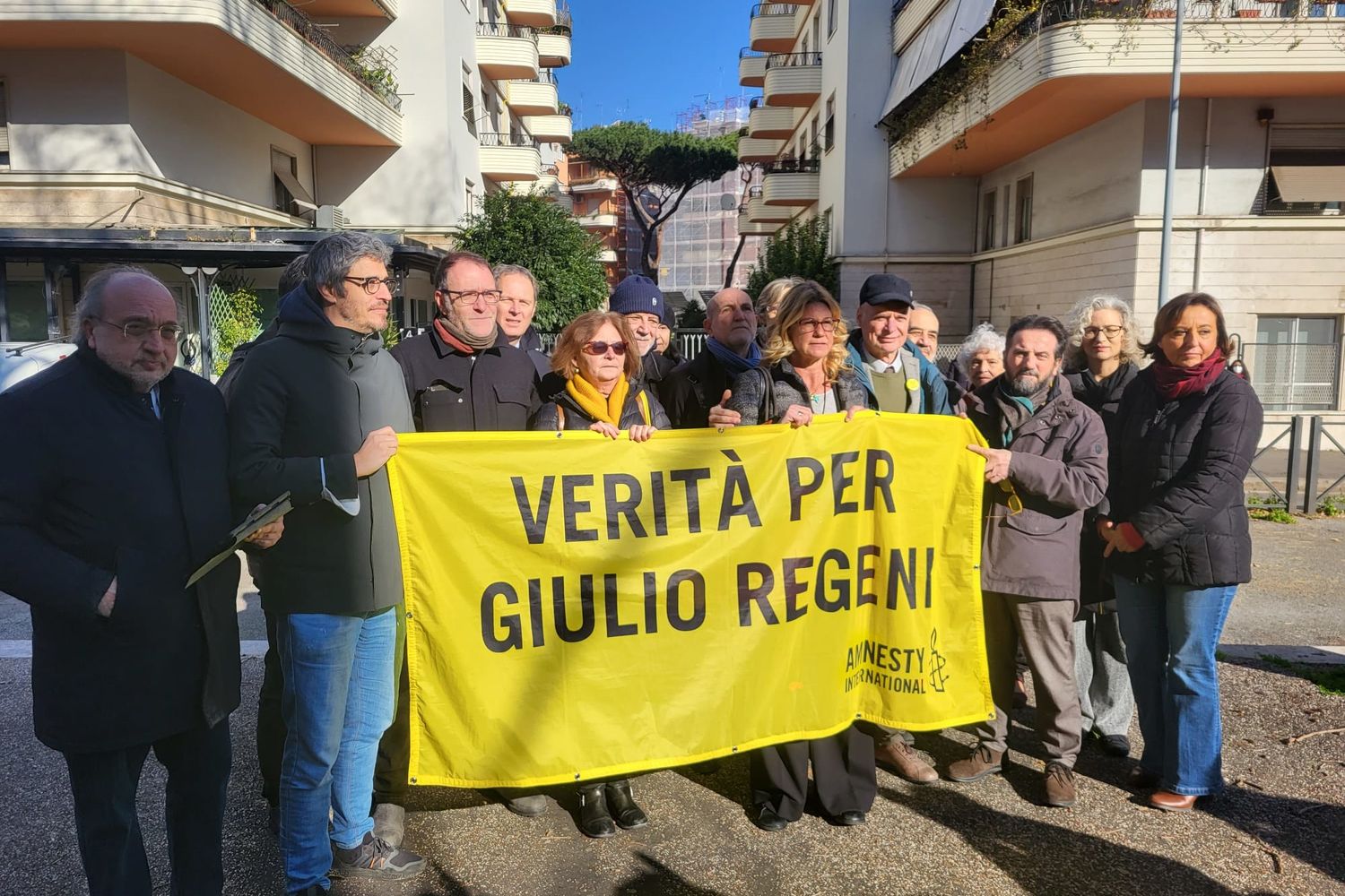 Sit in a piazzale Clodio prima dell'udienza sul caso di Giulio Regeni &nbsp;