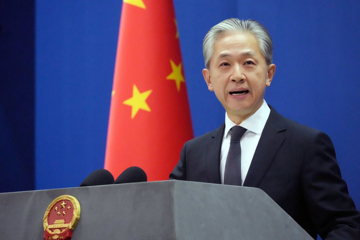 Wang Wenbin, vicedirettore del dipartimento dell'informazione del ministero degli Esteri cinese&nbsp;