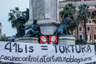 La manifestazione degli anarchici in piazza Cavour a Roma &nbsp;