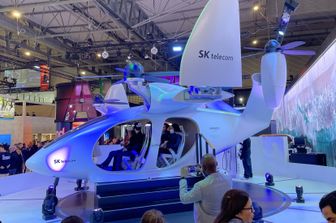 Il taxi volante di Sk Telekom presentato al Mobile World Congress di Barcellona