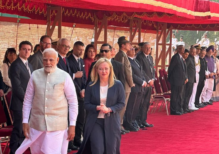 Giorgia Meloni a New Delhi ricevuta da&nbsp;Narendra Modi