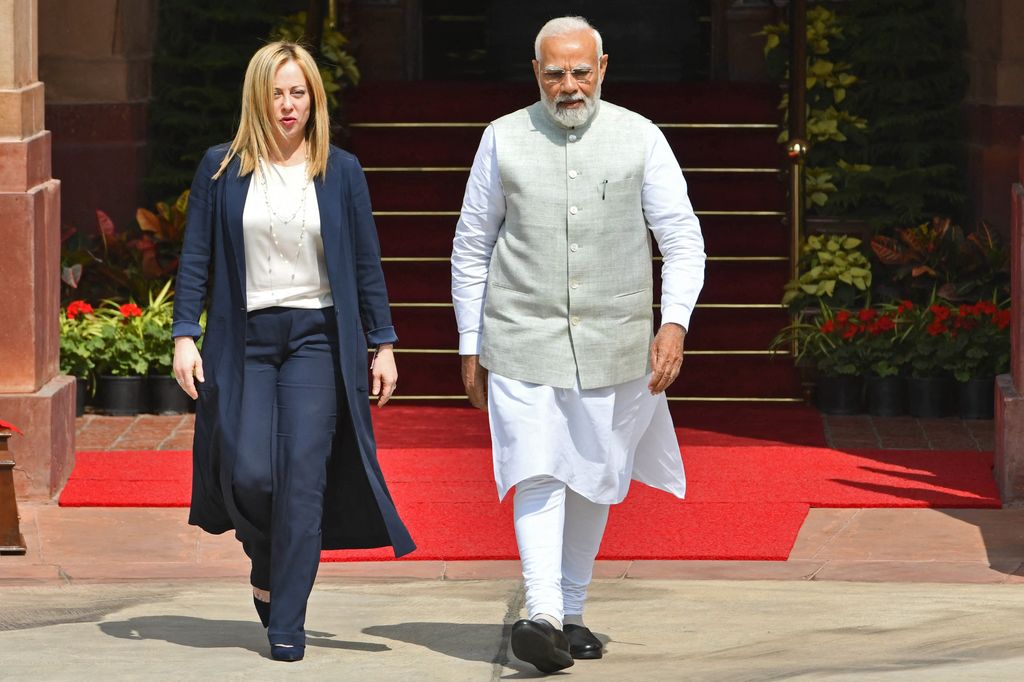 Giorgia Meloni e Narendra Modi