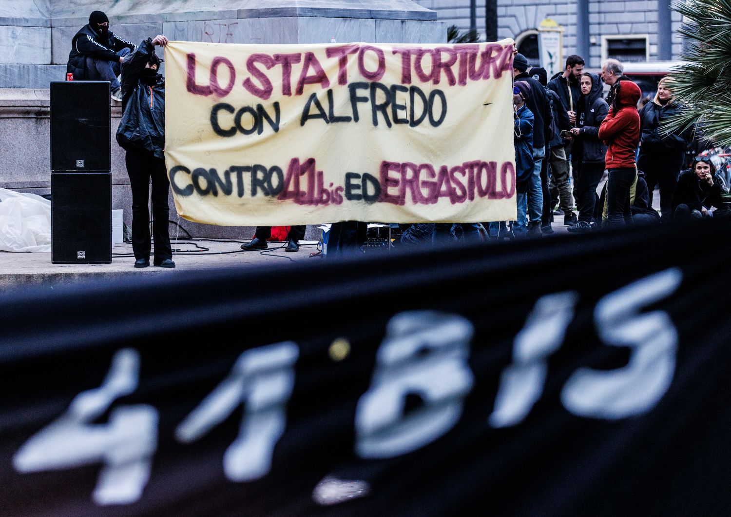 Manifestazione degli anarchici del 24 febbraio in piazza Cavour a Roma &nbsp;