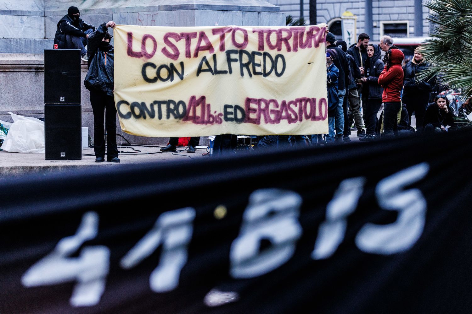 Manifestazione degli anarchici del 24 febbraio in piazza Cavour a Roma &nbsp;
