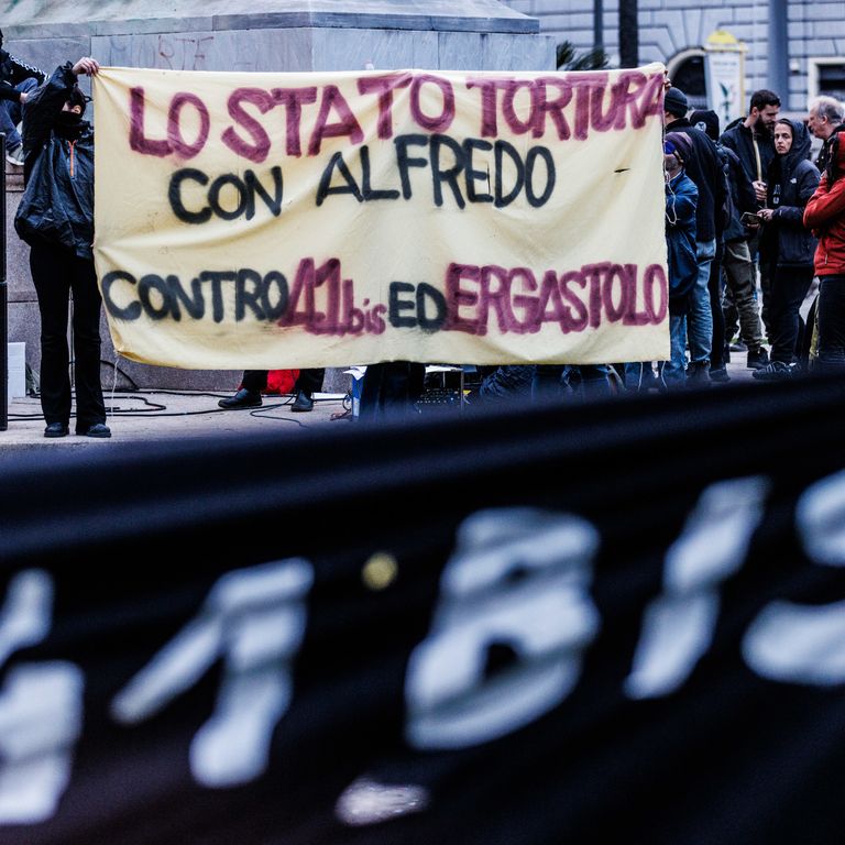 Manifestazione degli anarchici del 24 febbraio in piazza Cavour a Roma &nbsp;