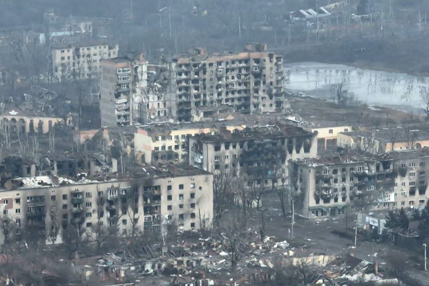 Edifici distrutti a Bakhmut