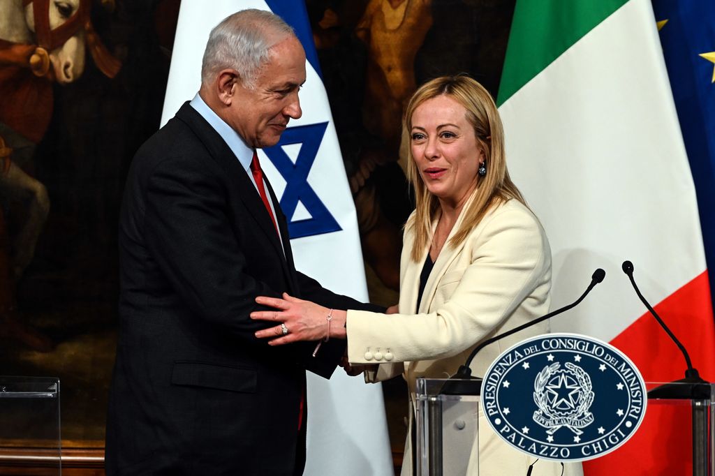 Giorgia Meloni e Benjamin Netanyahu&nbsp;