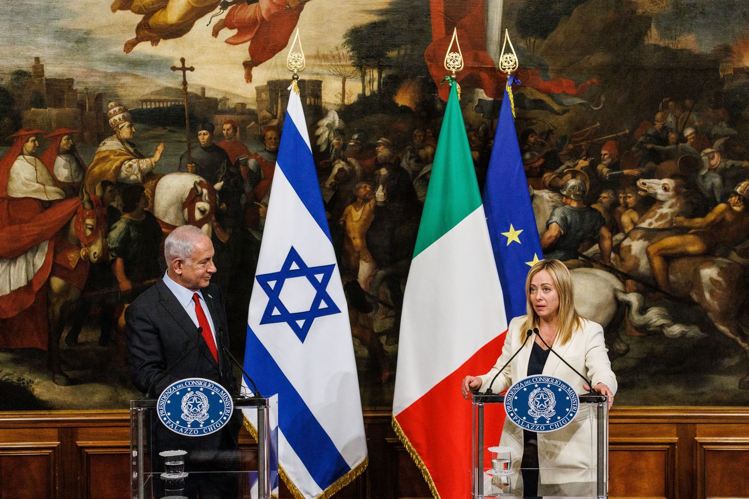 &nbsp;Giorgia Meloni e Benjamin Netanyahu