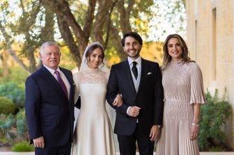 Re Abdullah II e Rania di Giordania con la figlia Iman e il genero Jameel Alexander Thermiotis&nbsp;