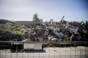 Le macerie dopo il sisma di Amatrice &nbsp;