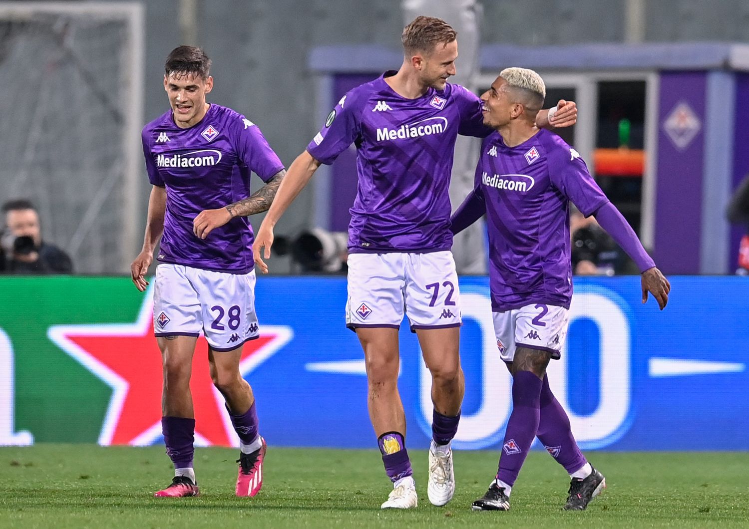 La Fiorentina dopo la vittoria sul Sivasspor