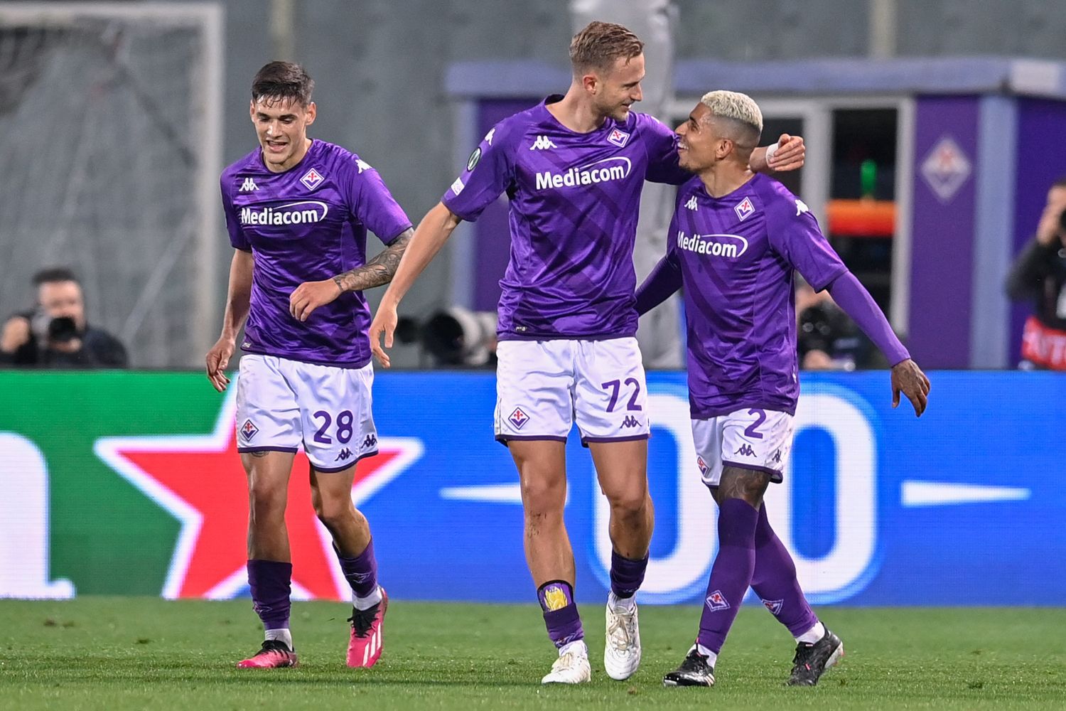 La Fiorentina dopo la vittoria sul Sivasspor
