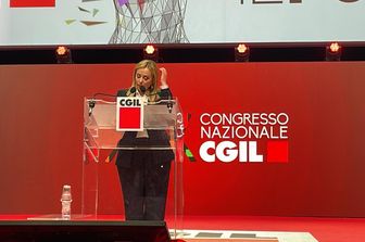 Giorgia Meloni al congresso della Cgil
