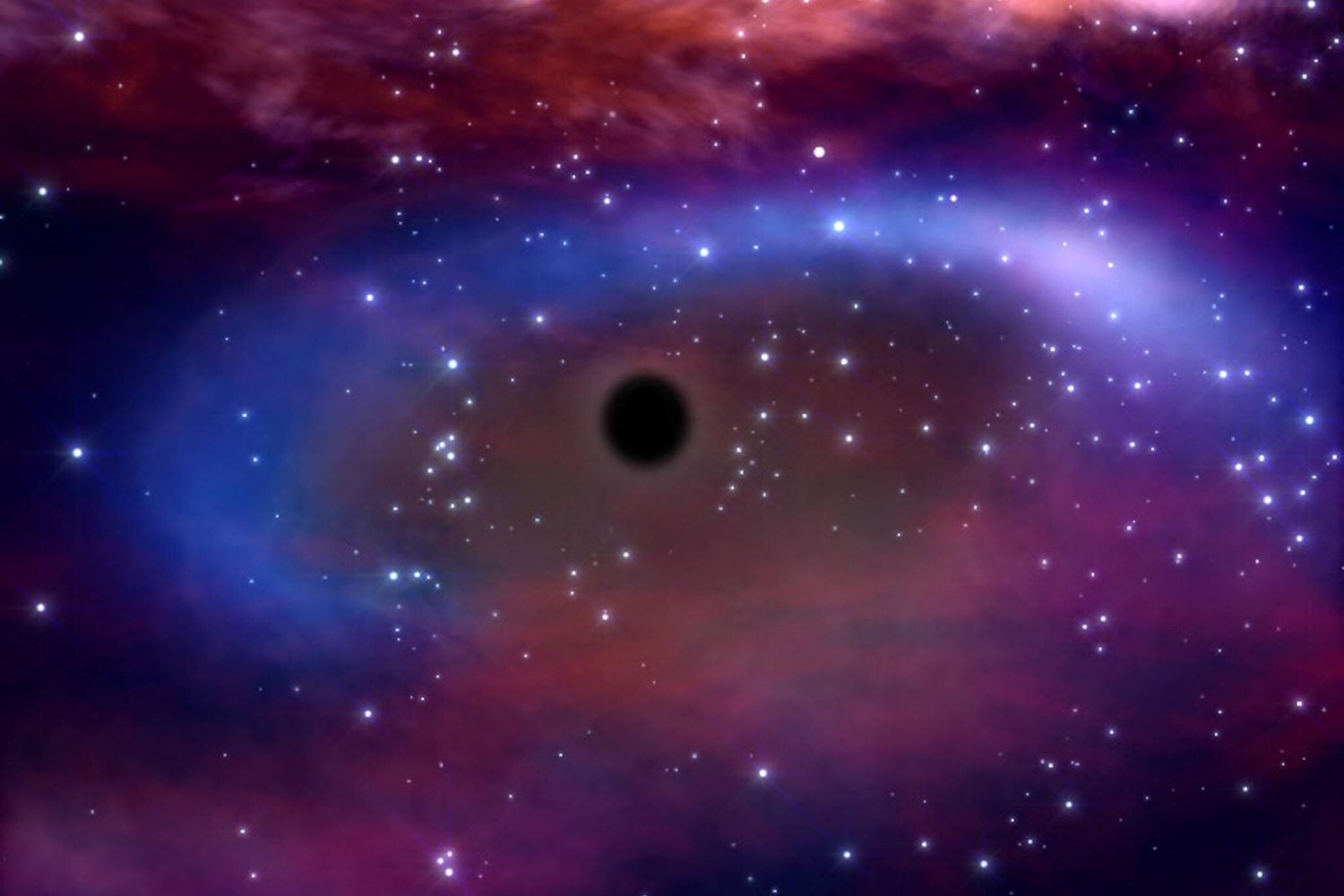 Rappresentazione artistica di un buco nero supermassiccio