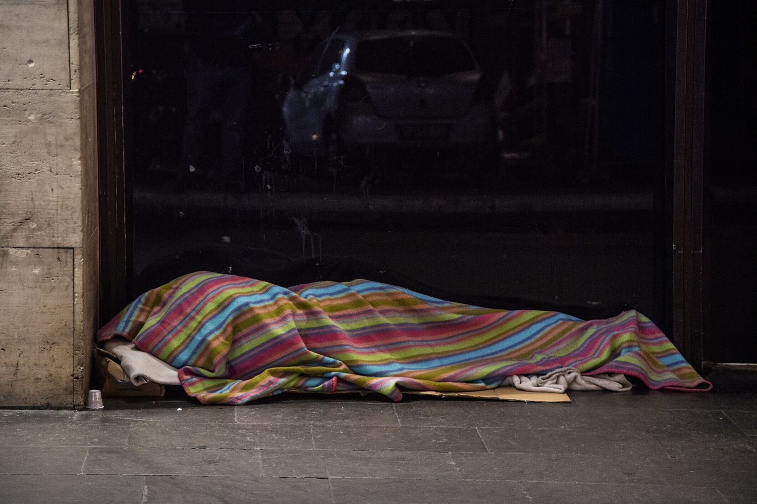 Un senzatetto a Roma