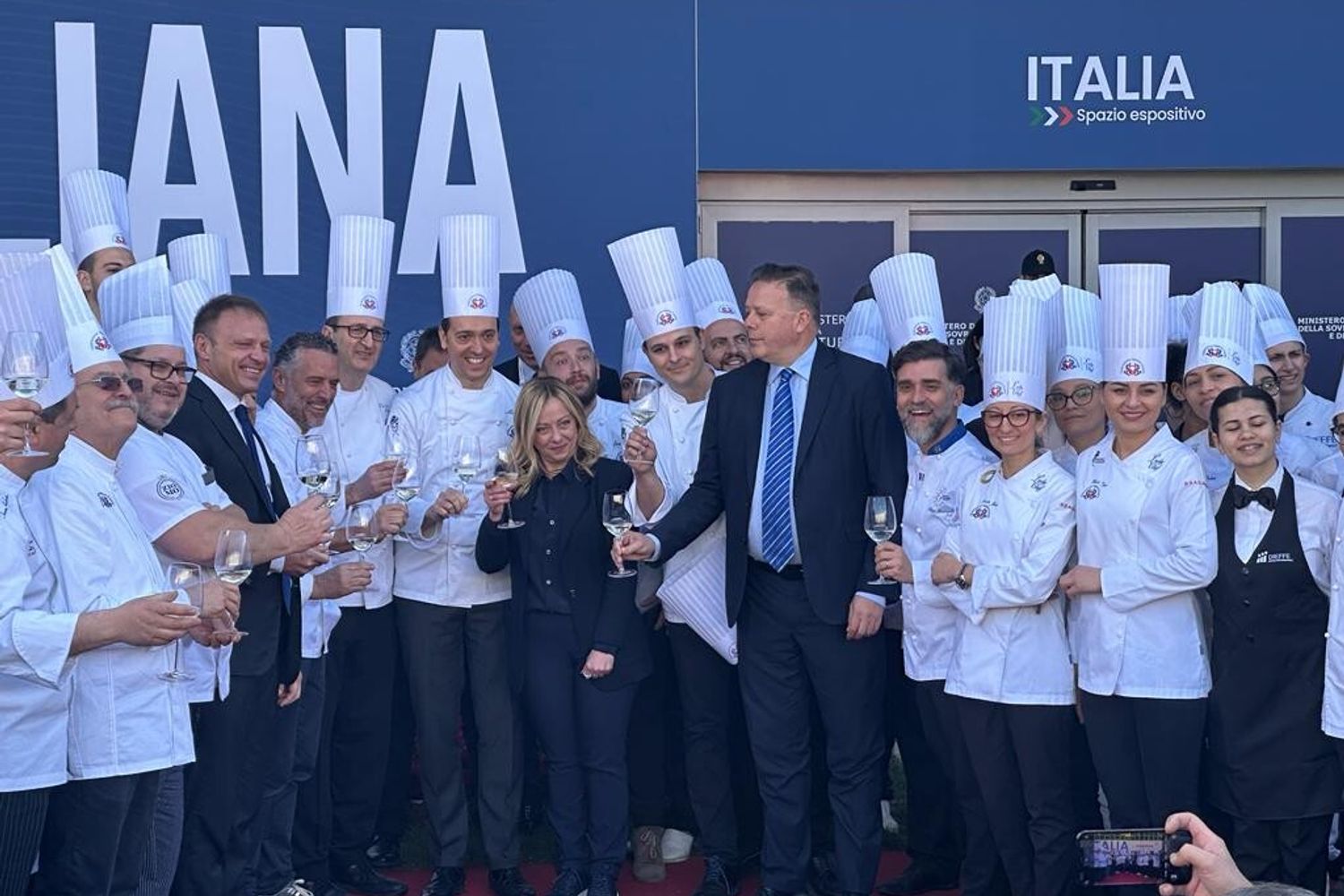 La premier Giorgia Meloni presente a Vinitaly a Verona&nbsp;