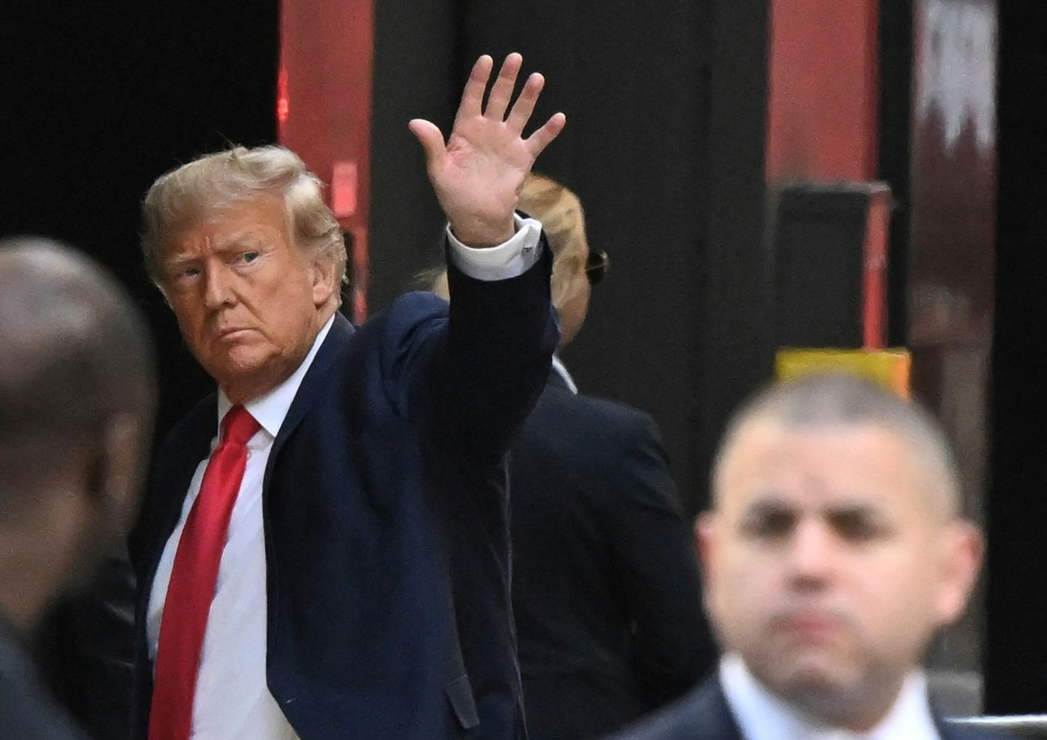 Donald Trump all'arrivo alla Trump Tower&nbsp;