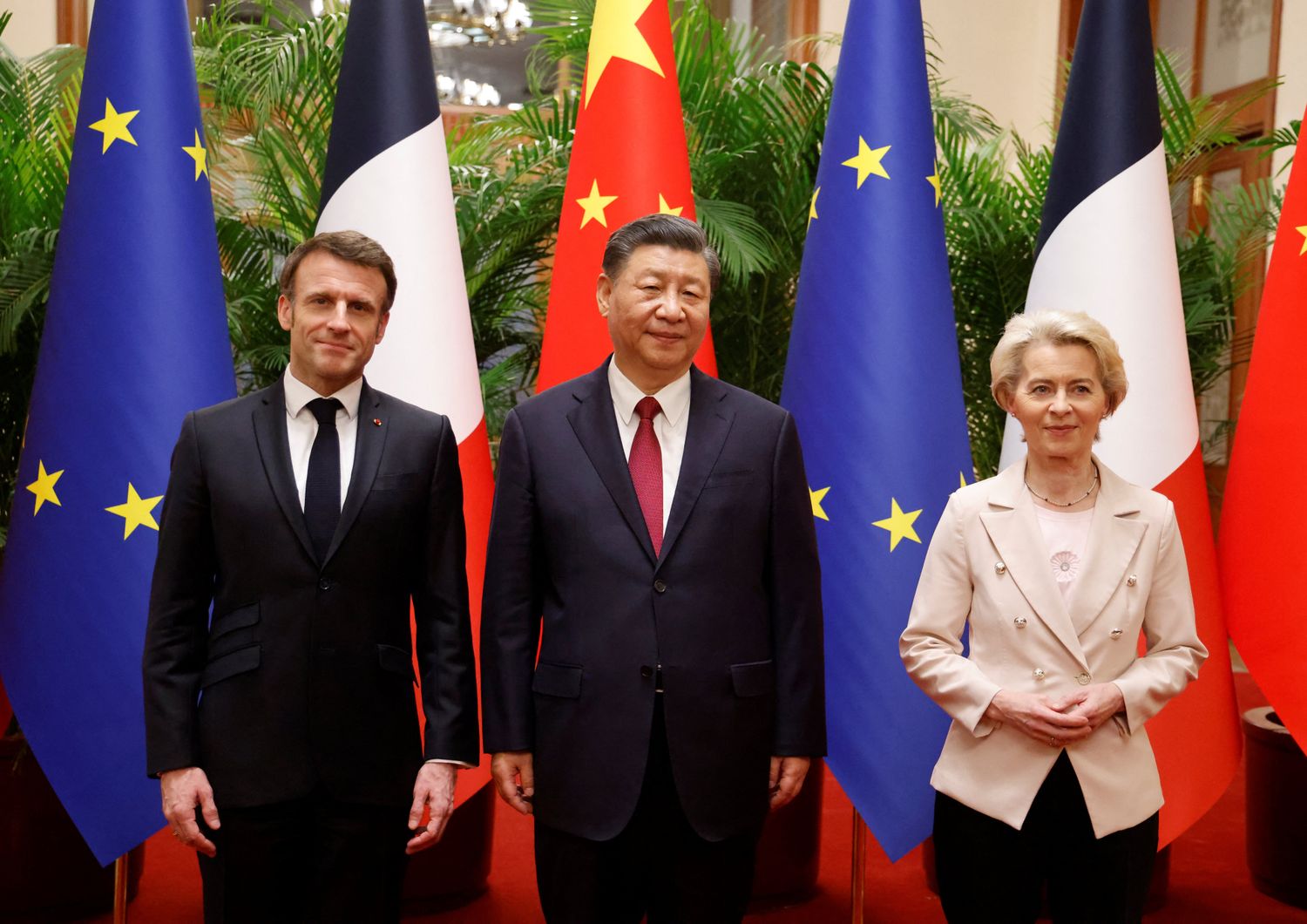 Macron, Xi e von der Leyen &nbsp;