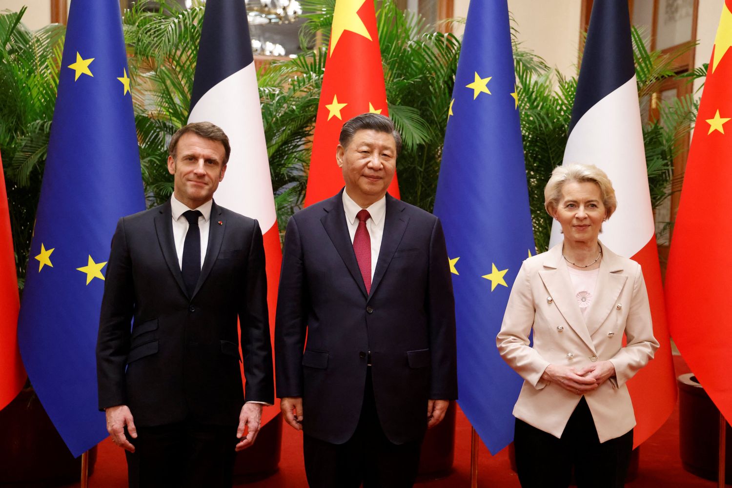 Macron, Xi e von der Leyen &nbsp;