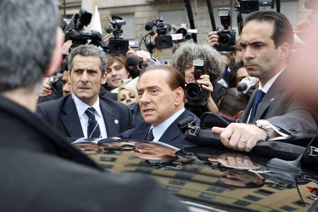 Berlusconi in tribunale per il processo Mediatrade nel 2011&nbsp;